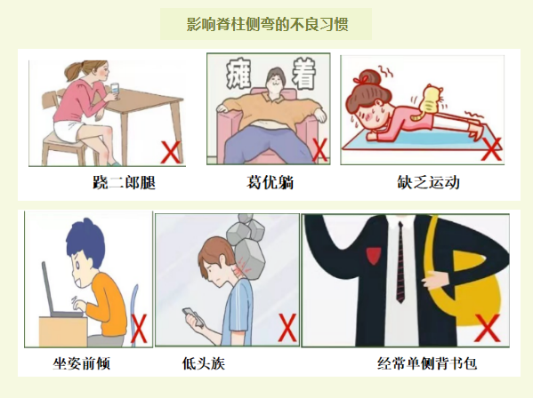 影響脊柱側(cè)彎的不良習慣